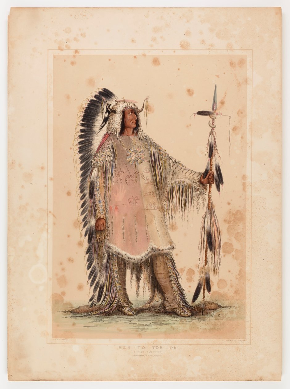 Mah-to-toh-pa, het Mandan opperhoofd door George Catlin