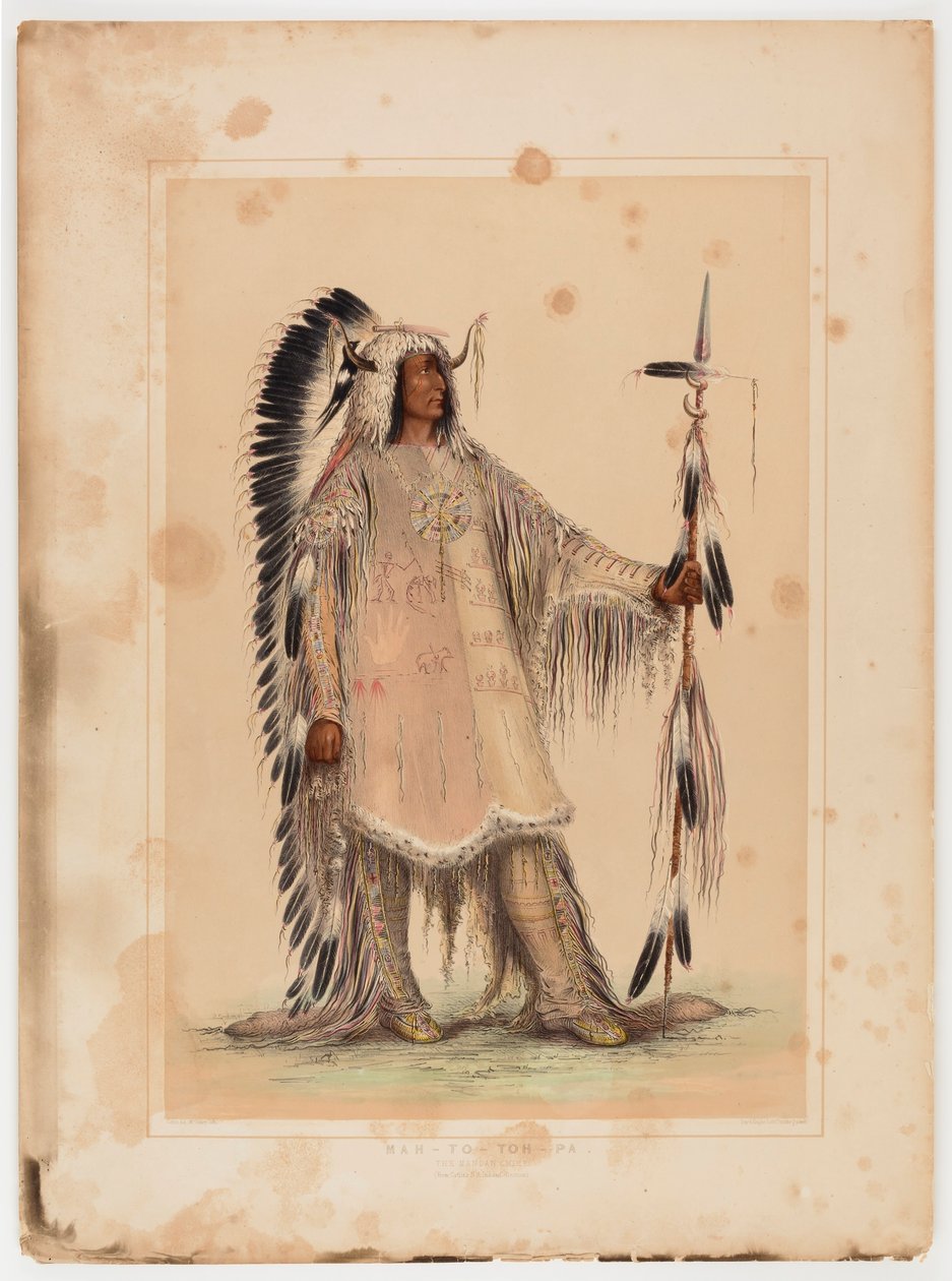 Mah-to-toh-pa, het Mandan opperhoofd door George Catlin