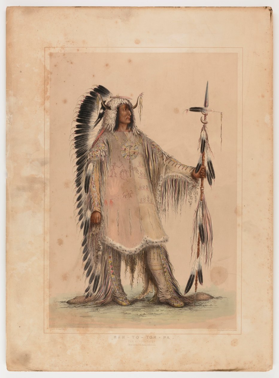 Mah-to-toh-pa, het Mandan opperhoofd door George Catlin