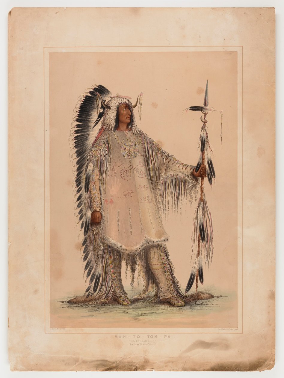 Mah-to-toh-pa, het Mandan opperhoofd door George Catlin