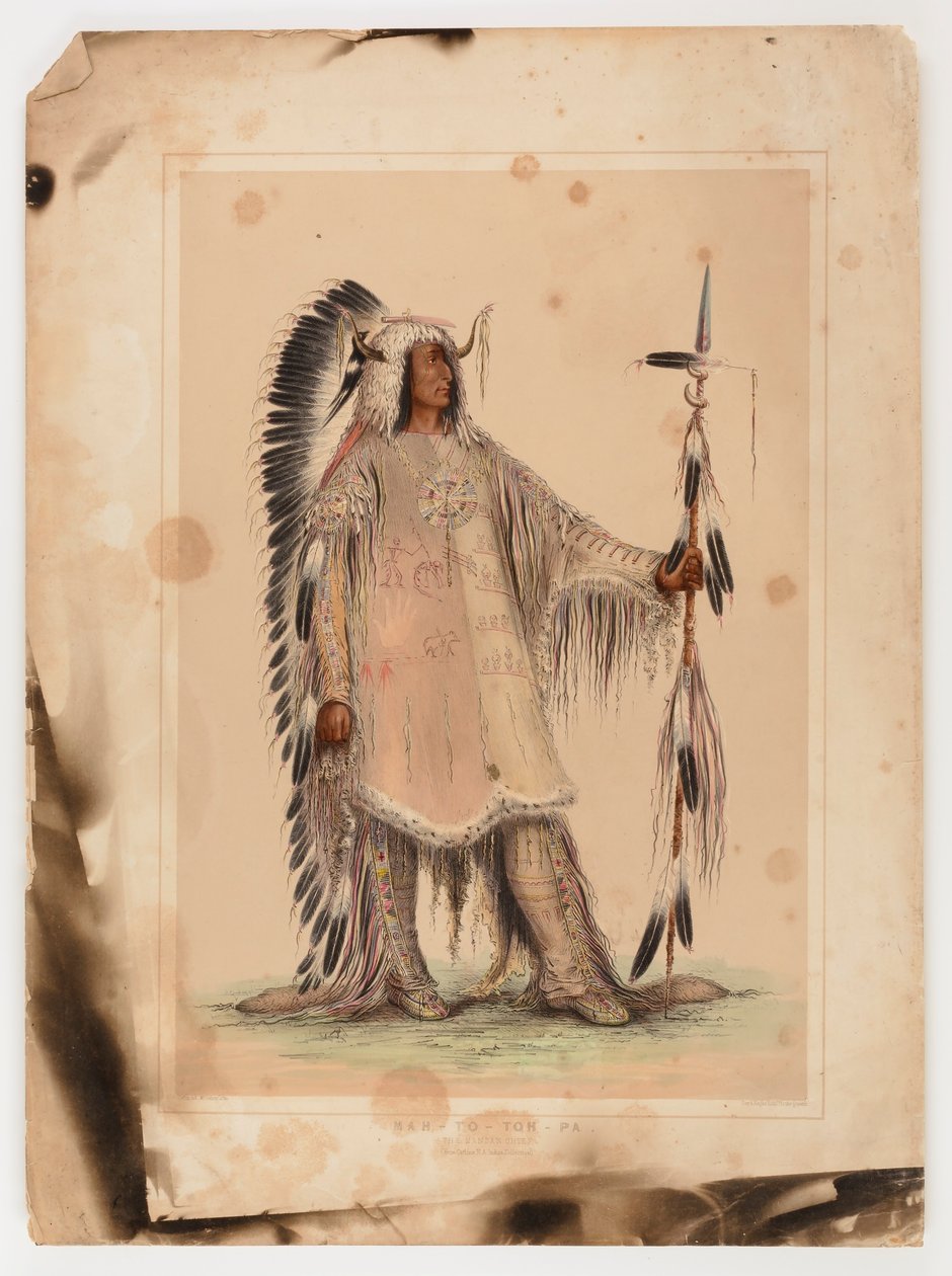 Mah-to-toh-pa, het Mandan opperhoofd door George Catlin