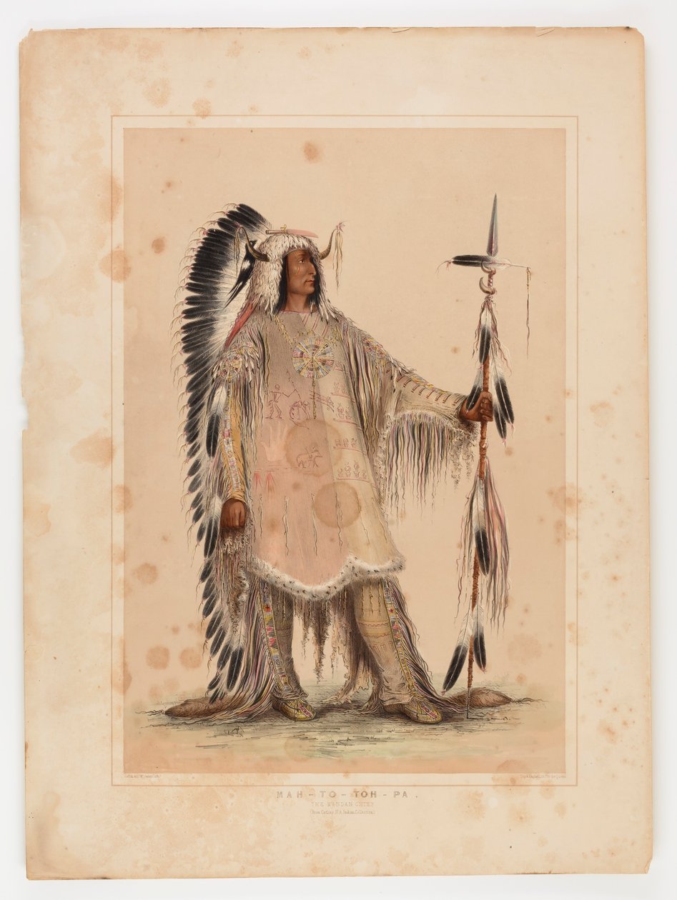 Mah-to-toh-pa, het Mandan opperhoofd door George Catlin