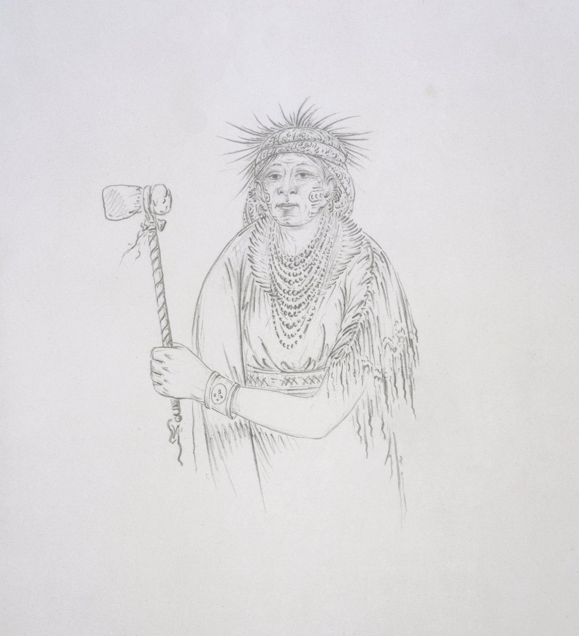 Men-son-se-a (De Linkerhand) 1852 door George Catlin