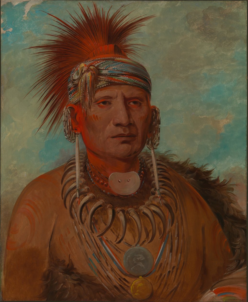 Neu-mon-ya, Wandelende regen, Oorlogsleider door George Catlin