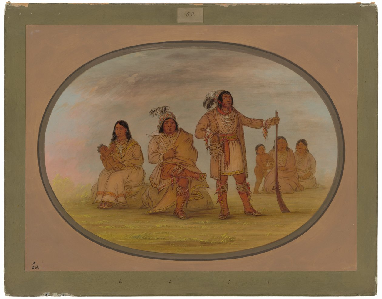 Osceola en Vier Seminole Indianen door George Catlin
