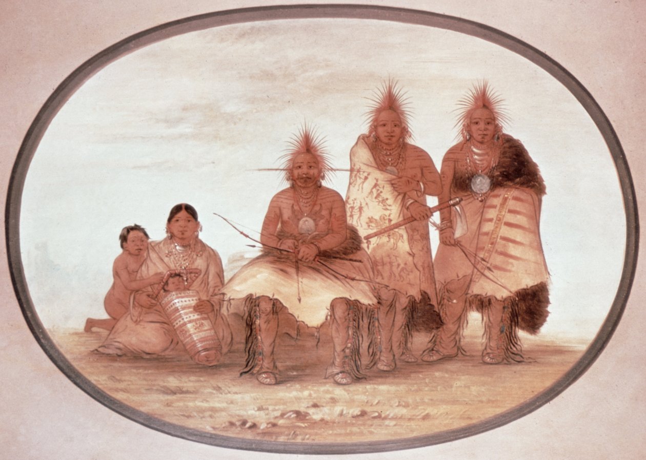 Pawnee krijgers, c.1832 door George Catlin
