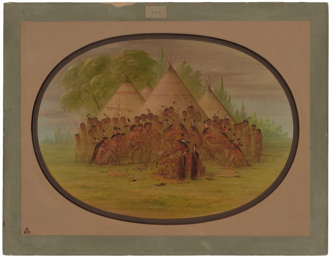Pijpdans - Assinneboine door George Catlin