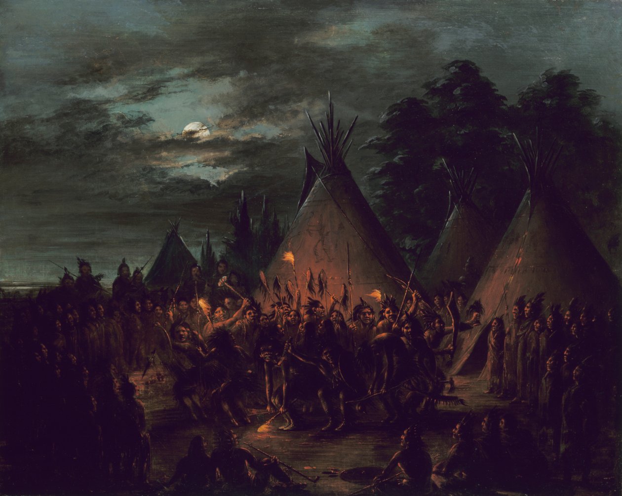 Scalp Dance, Sioux, 1845-1848 door George Catlin