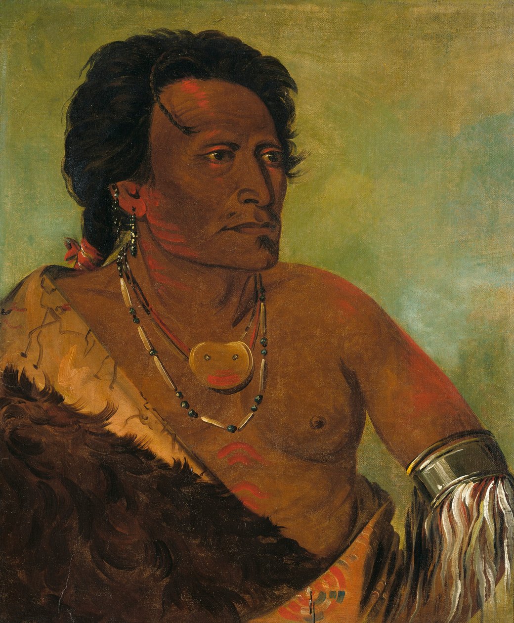 Sky-se-ró-ka, tweede stamhoofd door George Catlin