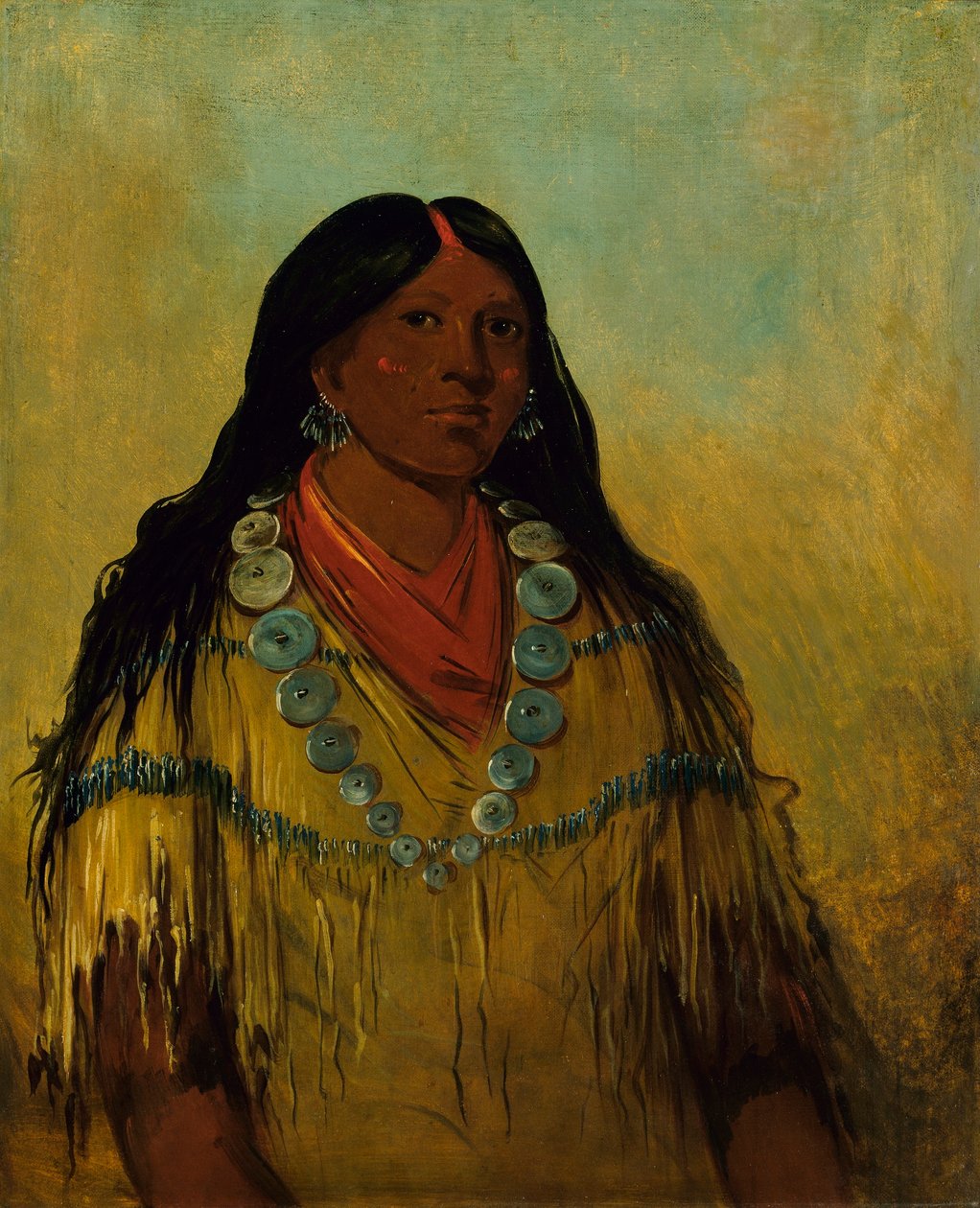 Tchow-ee-pút-o-kaw, een vrouw door George Catlin