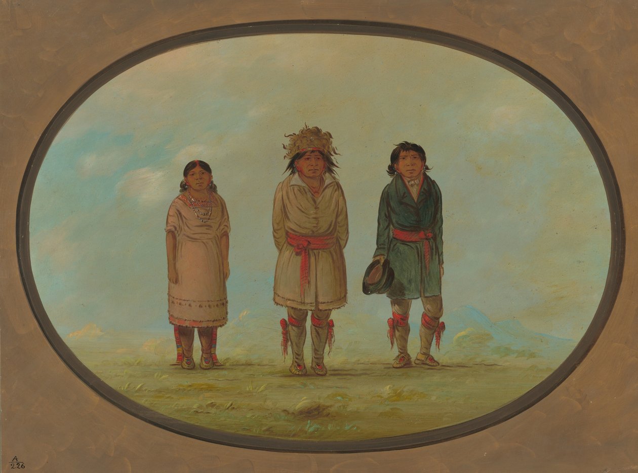 Drie Creek Indianen, 1861-1869 door George Catlin