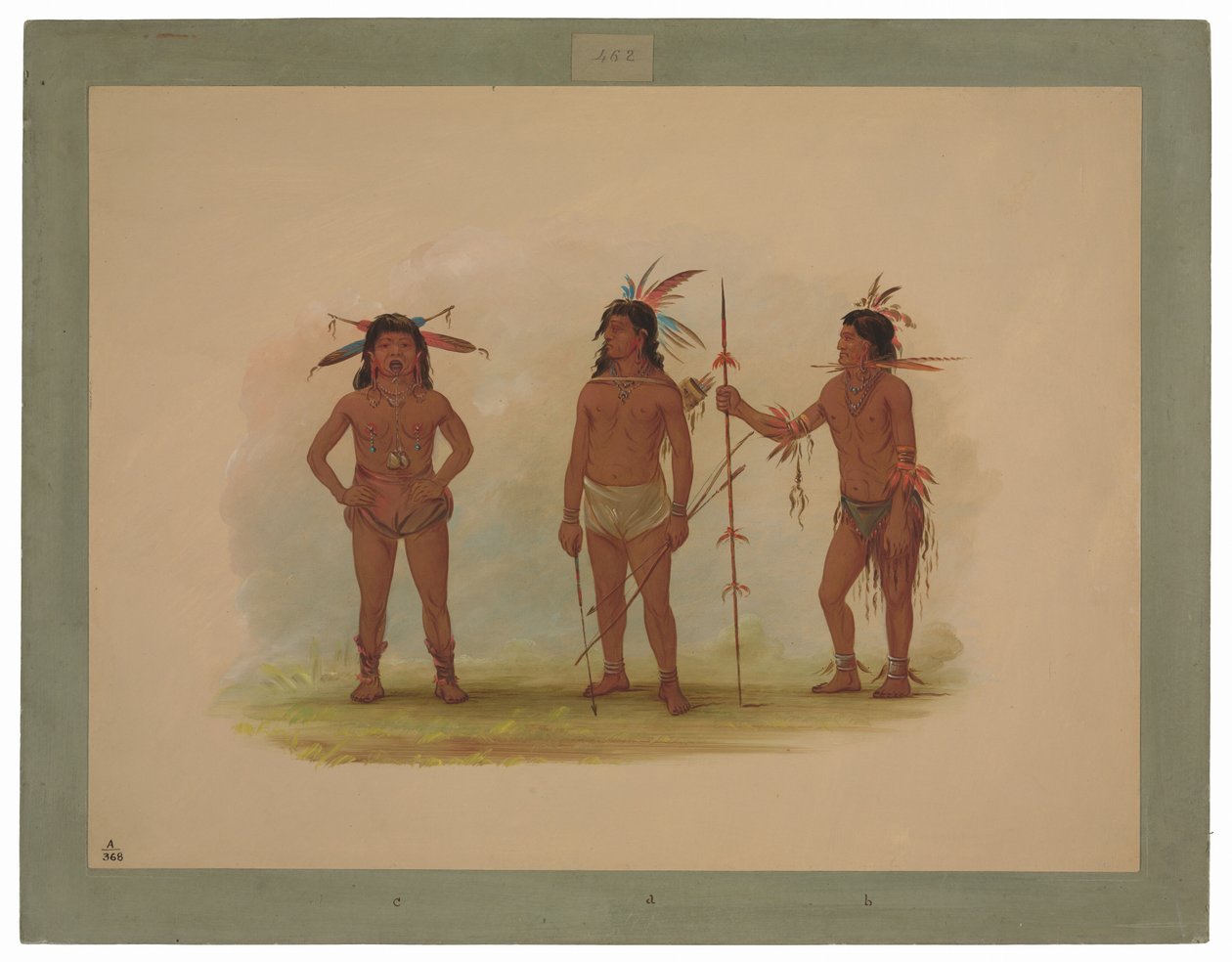 Drie Omagua Mannen door George Catlin