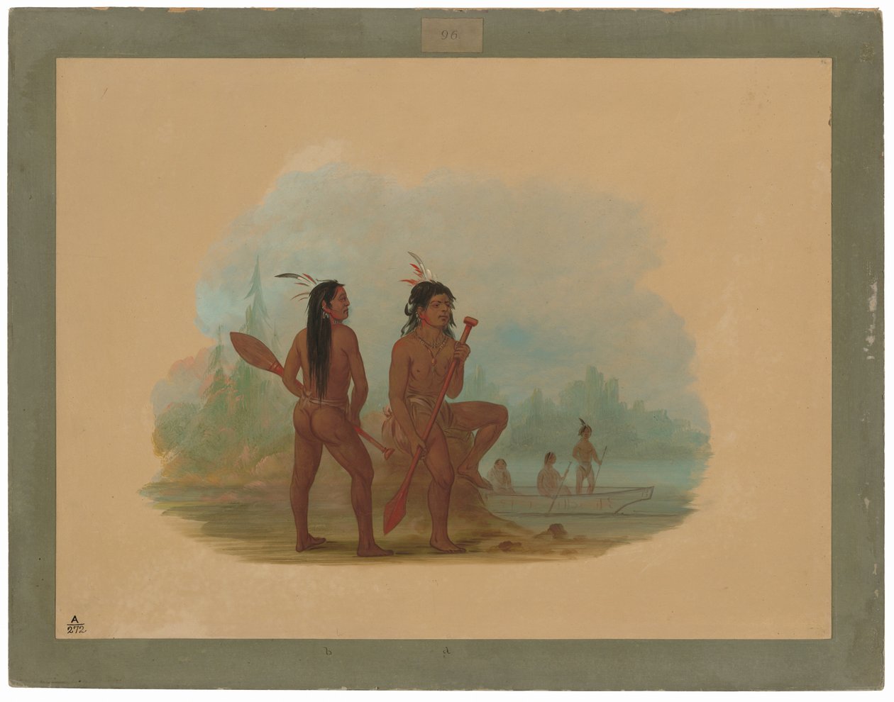 Twee jonge Hyda mannen door George Catlin
