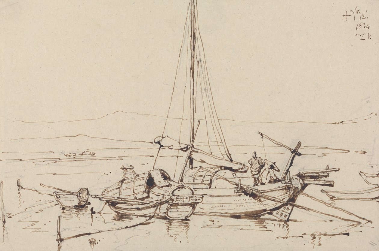 Chinese Boten, 1834 door George Chinnery