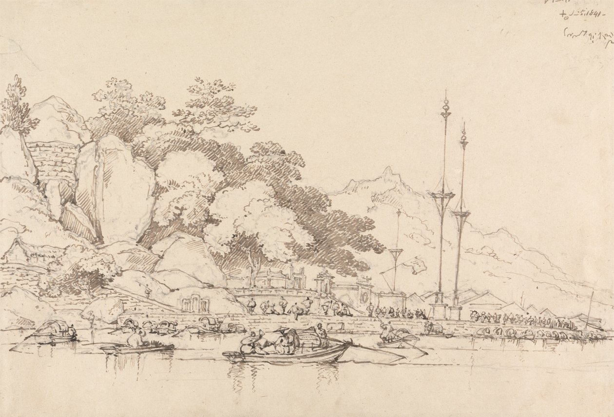 Lap House, Binnenhaven, Macao door George Chinnery