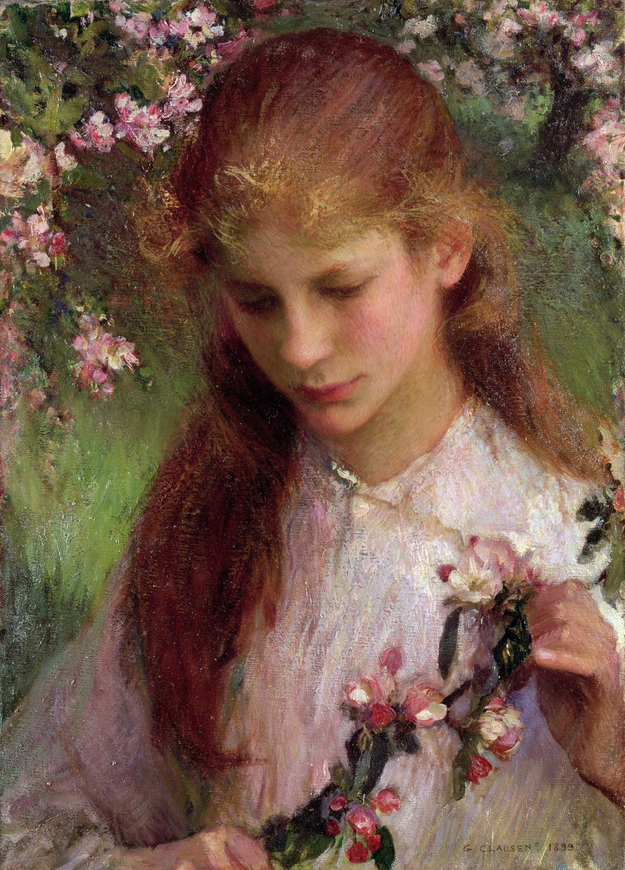 Appelbloesem, 1899 door George Clausen