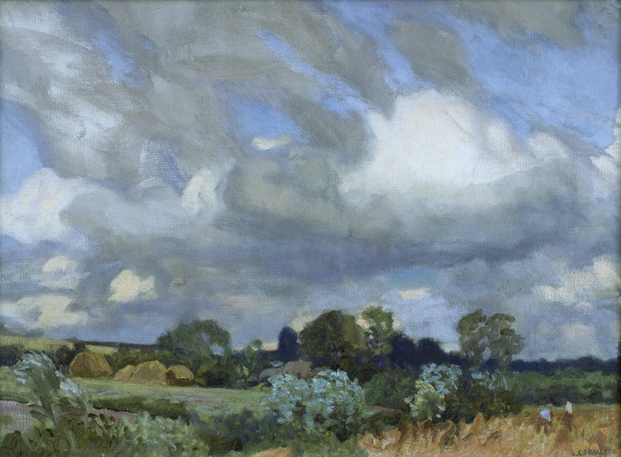 Hooien door George Clausen