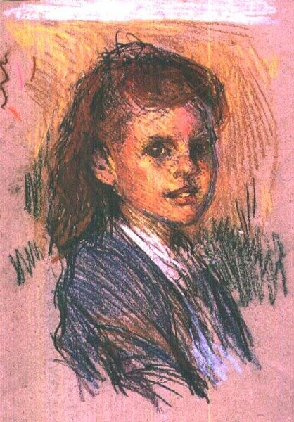 Hoofd van een Meisje door George Clausen