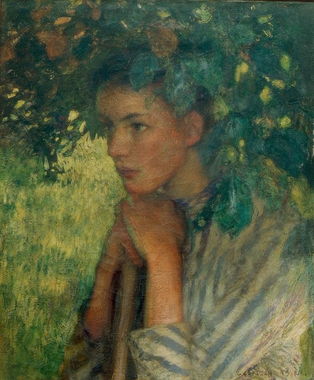 De hooier: Een studie in schaduwen door George Clausen