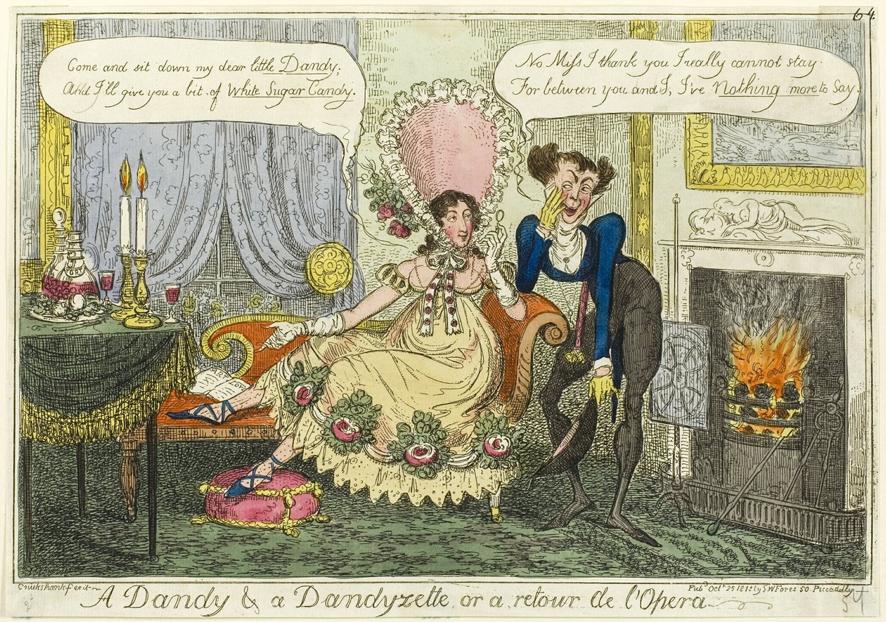 Een dandy  een dandyzette door George Cruikshank