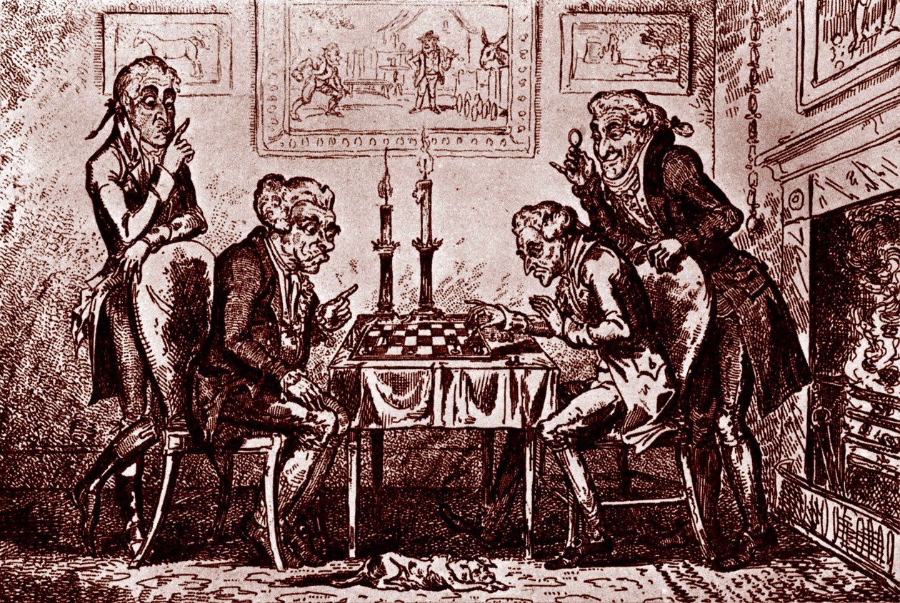 Een schaakspel door George Cruikshank