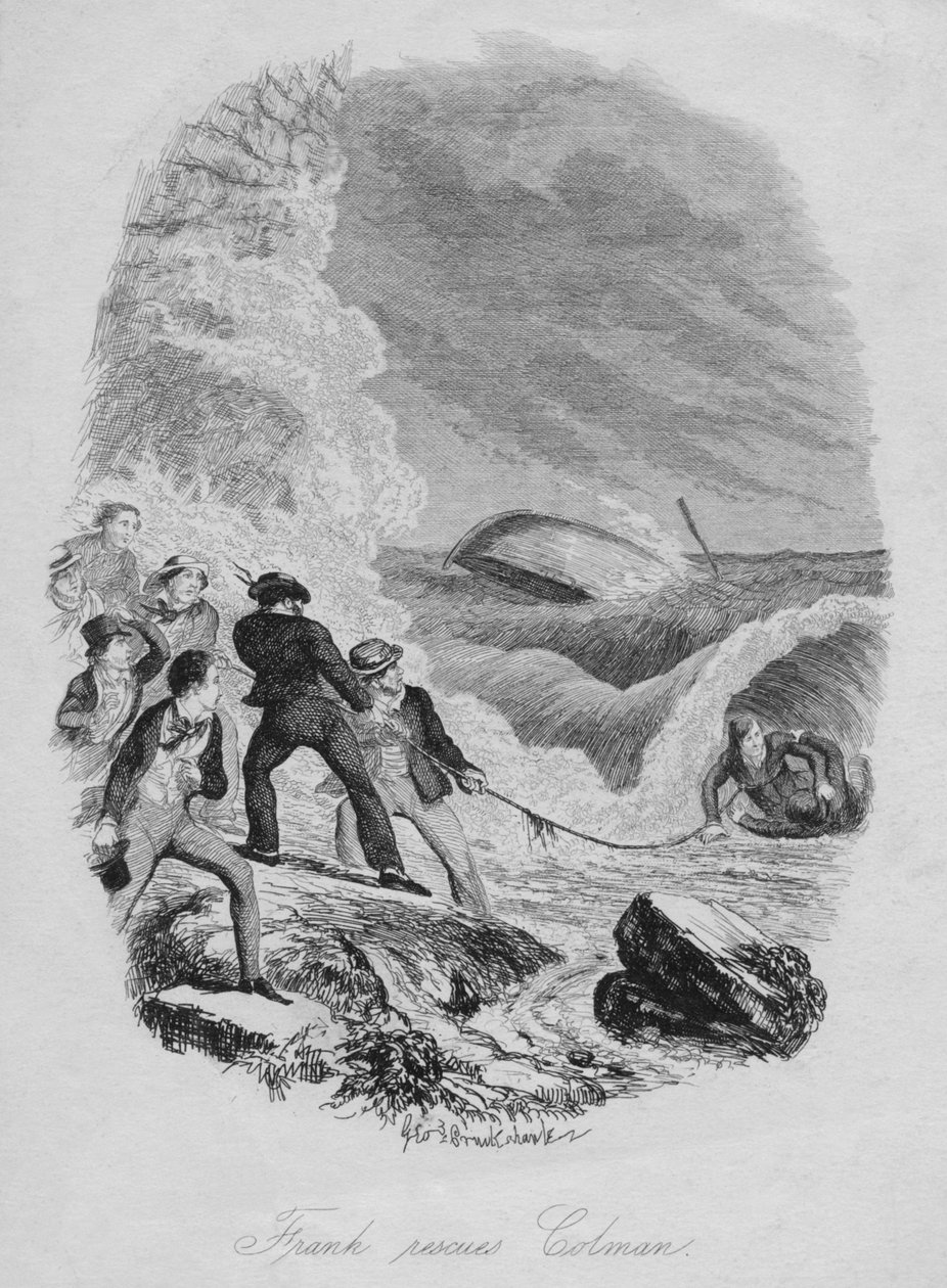 Frank redt Colman, ca. 1850 door George Cruikshank