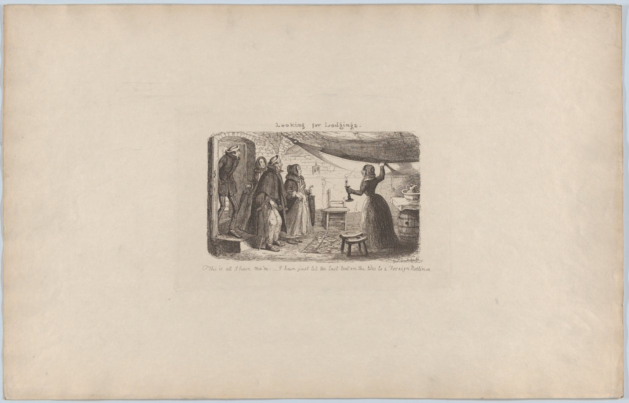 Op zoek naar onderdak door George Cruikshank