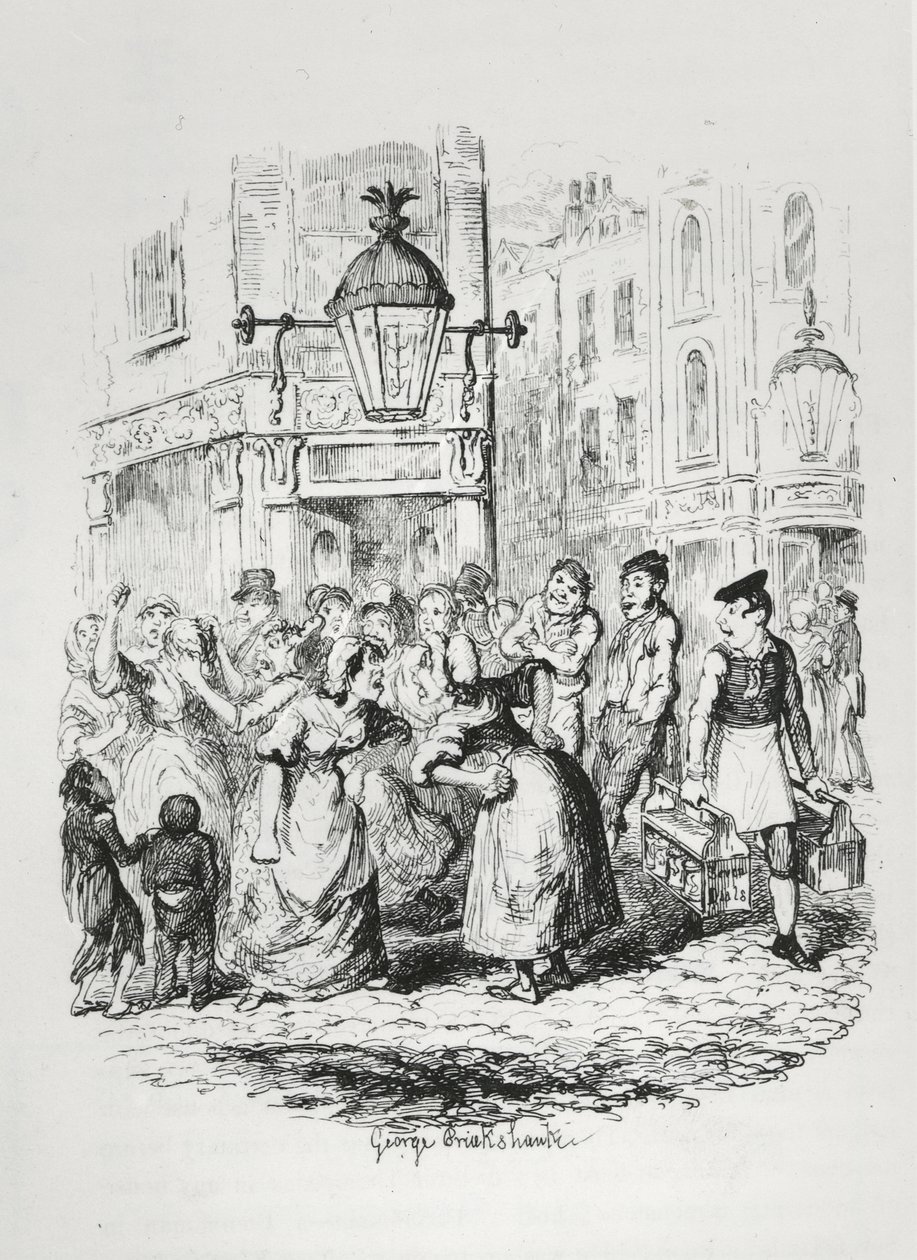 Seven Dials, ca. 1836 door George Cruikshank