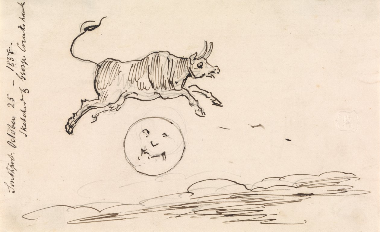 De koe springt over de maan door George Cruikshank