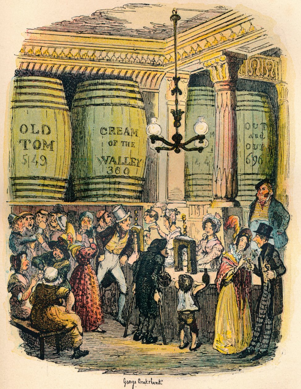 Het Gin Paleis, ca. 1900 door George Cruikshank
