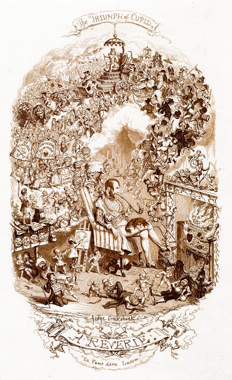 De triomf van Cupido, 19e eeuw door George Cruikshank
