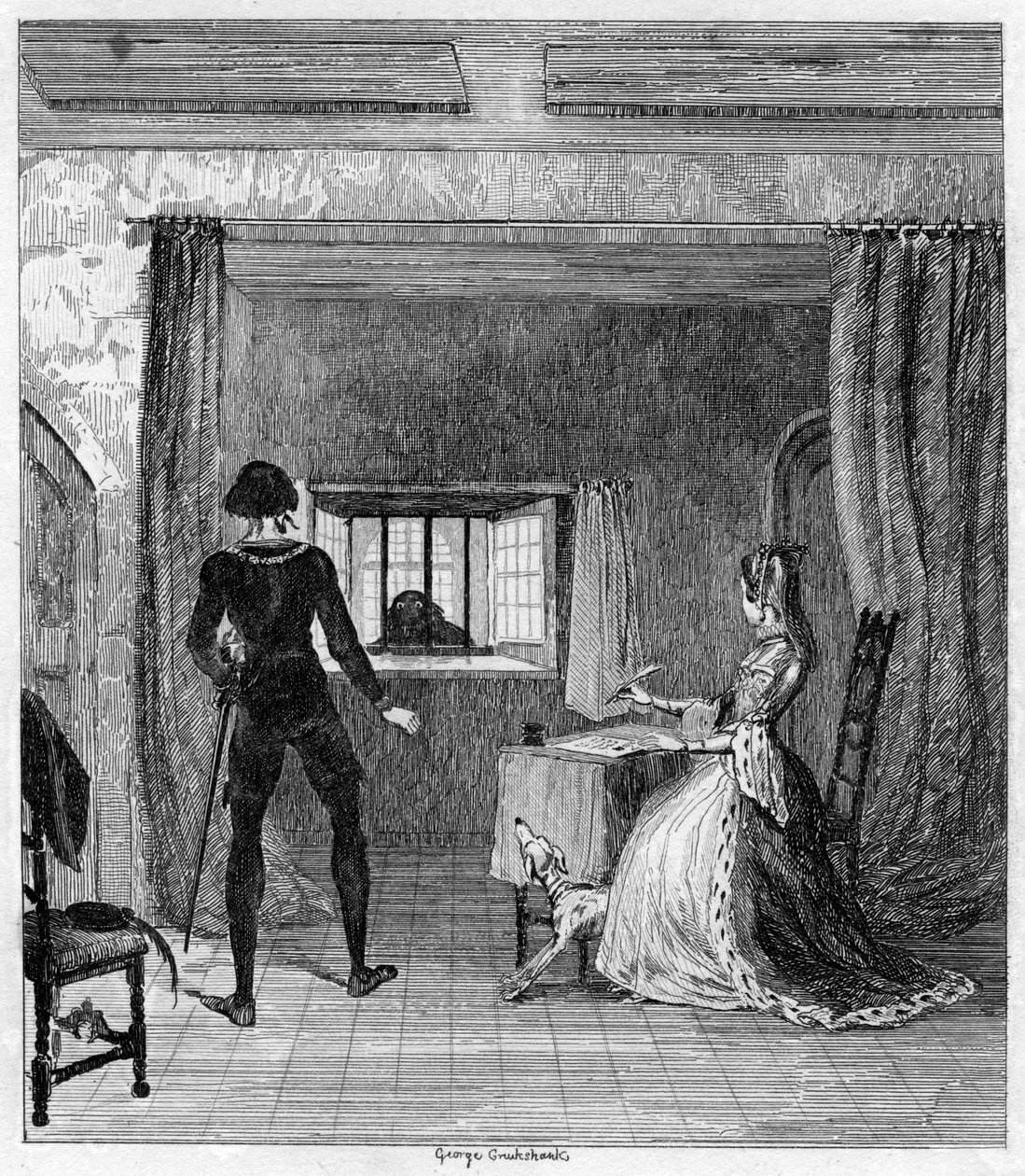 Het doodvonnis, 1840 door George Cruikshank