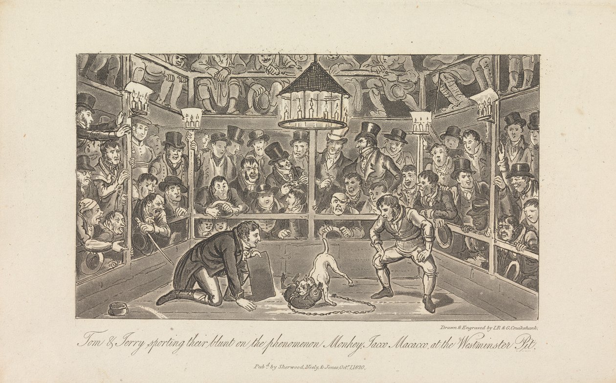 Tom & Jerry die hun bot vieren... door George Cruikshank