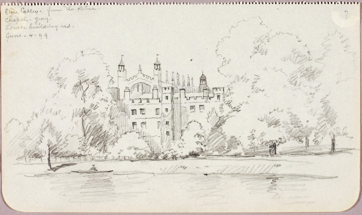 Eton College vanaf de rivier door George Elbert Burr