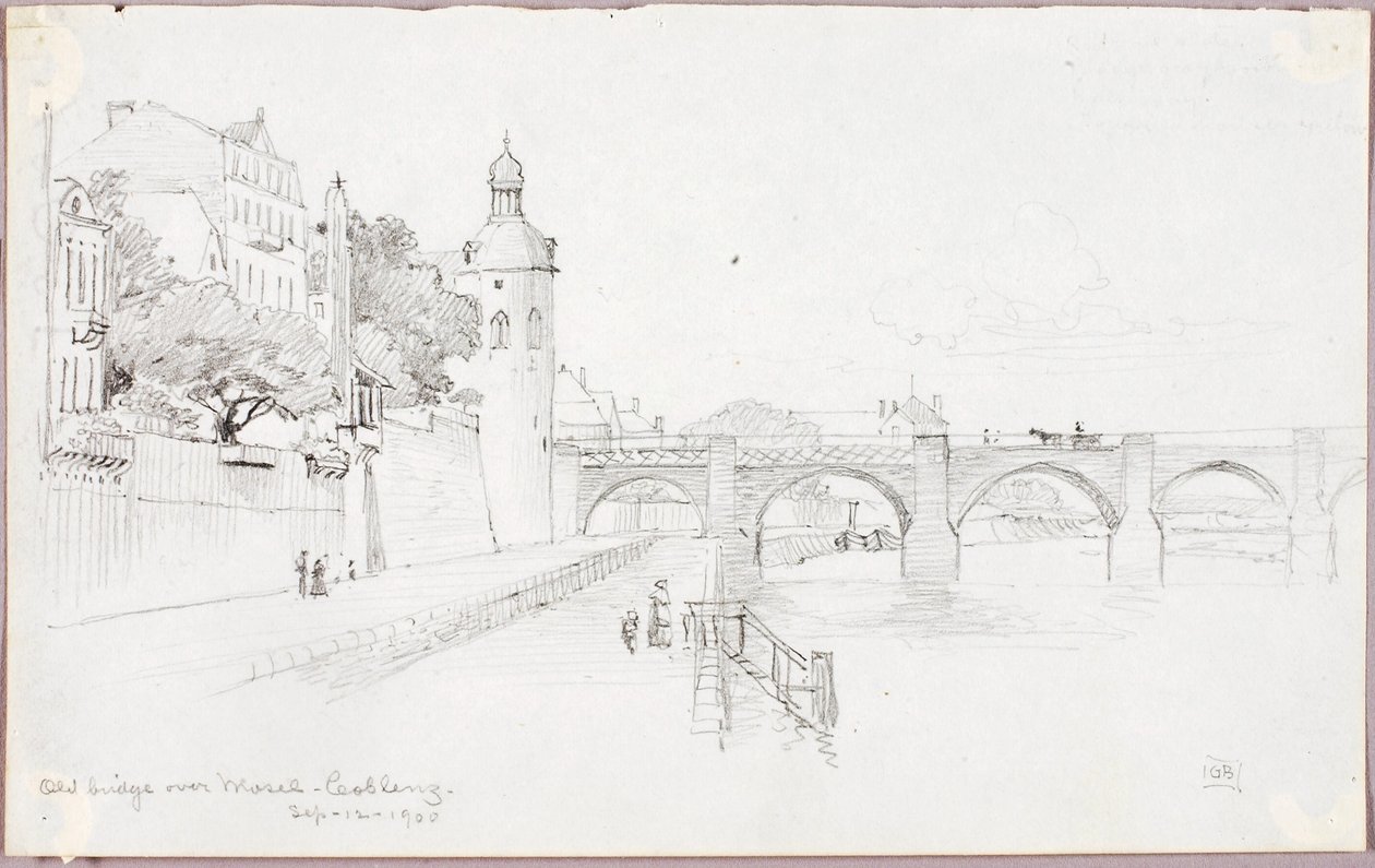 Oude Moezelbrug, Koblenz door George Elbert Burr