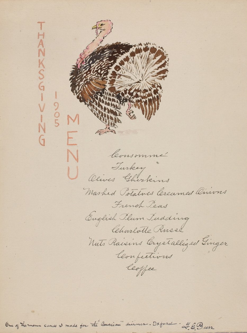 Thanksgiving-menu door George Elbert Burr