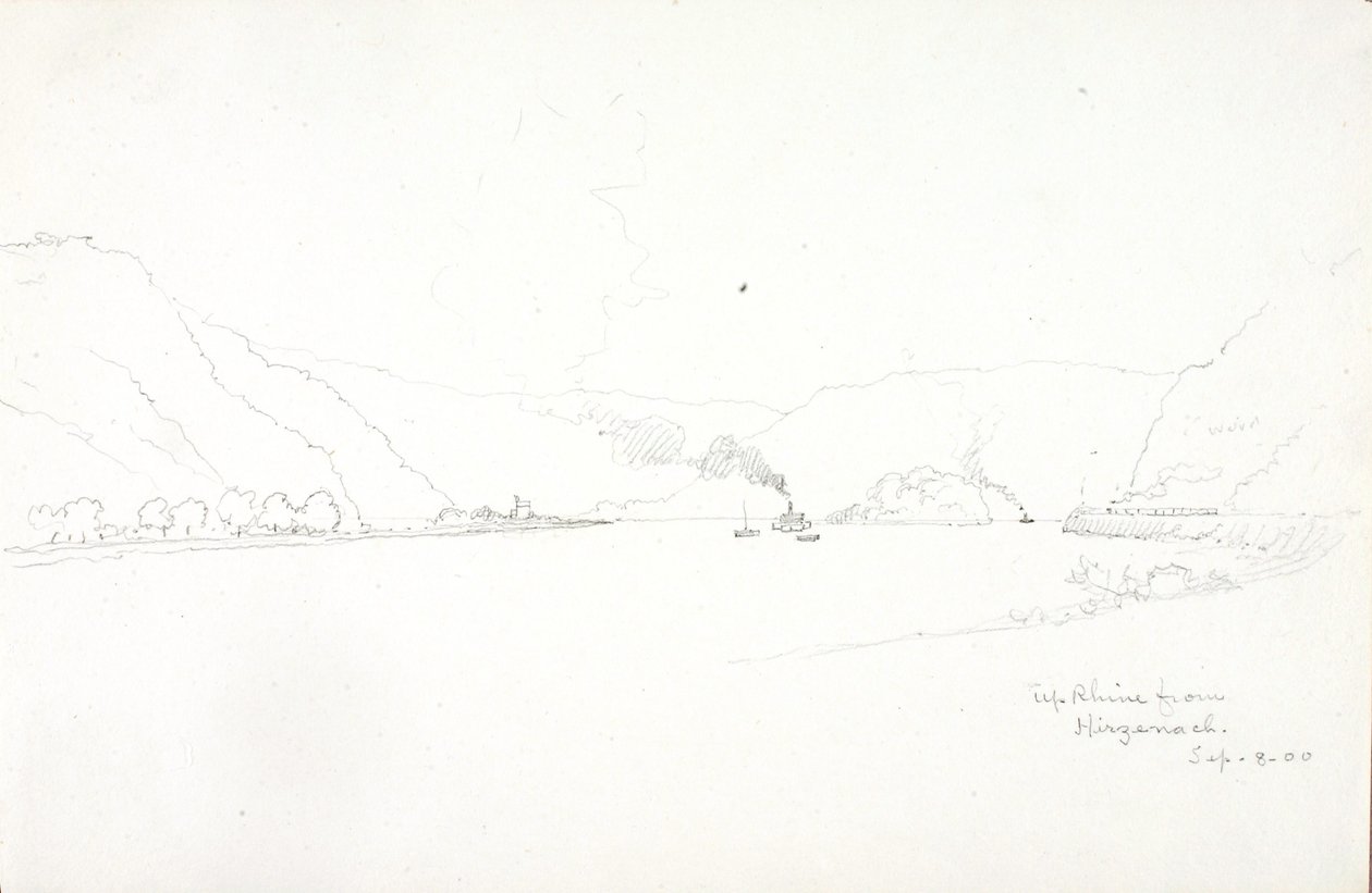 Rijn op vanaf Hirzenach door George Elbert Burr