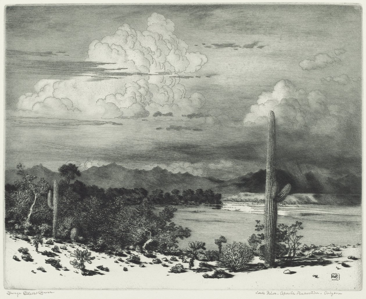 Verde River, Apache-reservaat, Arizona door George Elbert Burr