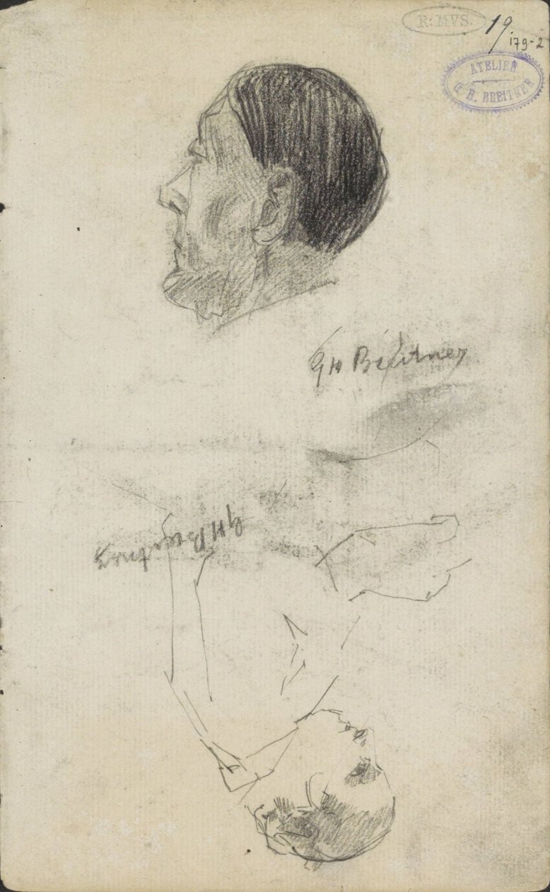 Twee figuurstudies door George Hendrik Breitner (signed by artist)