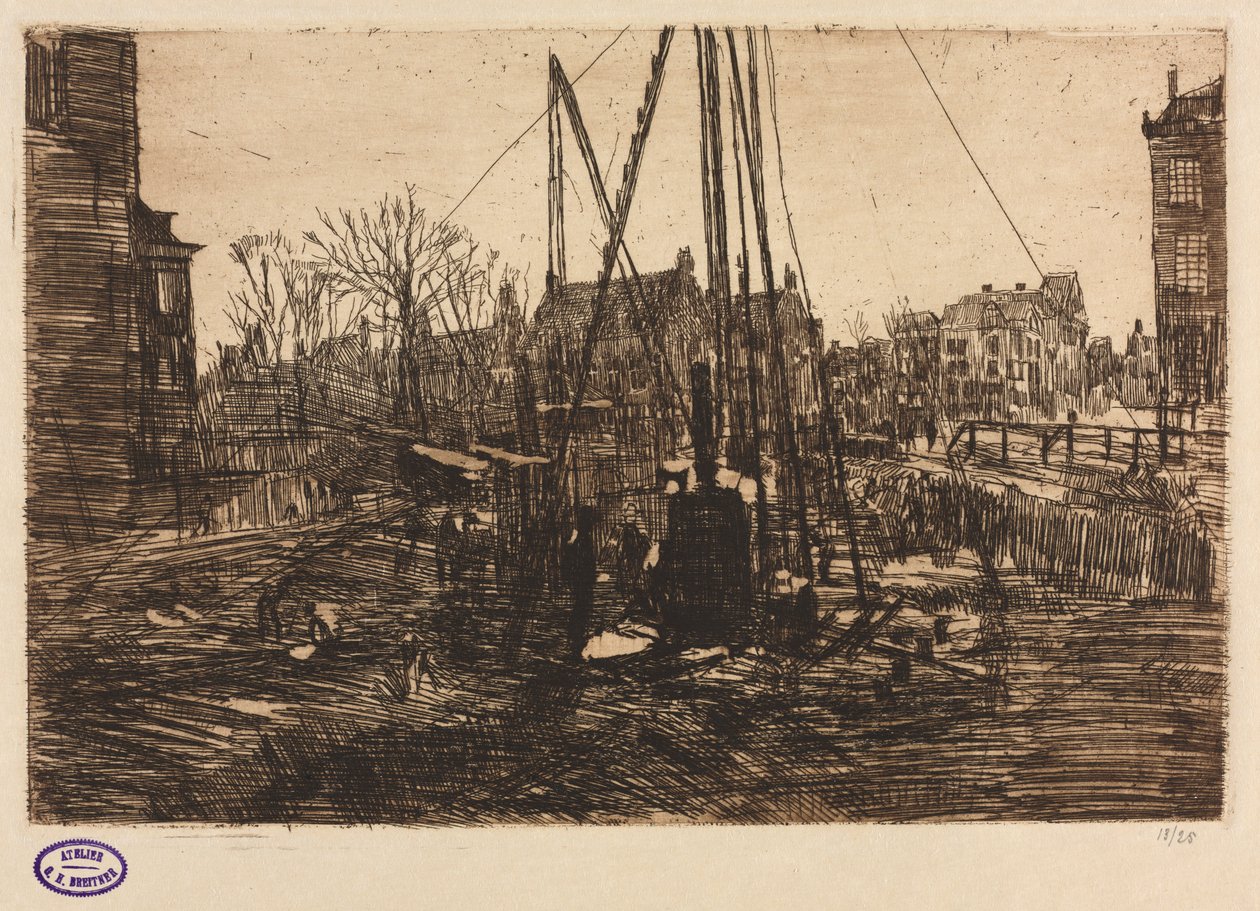 Bouwplaats, Amsterdam door George Hendrik Breitner