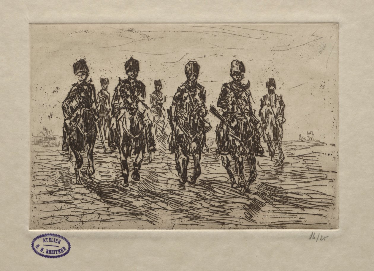 Cavalerie Scène door George Hendrik Breitner