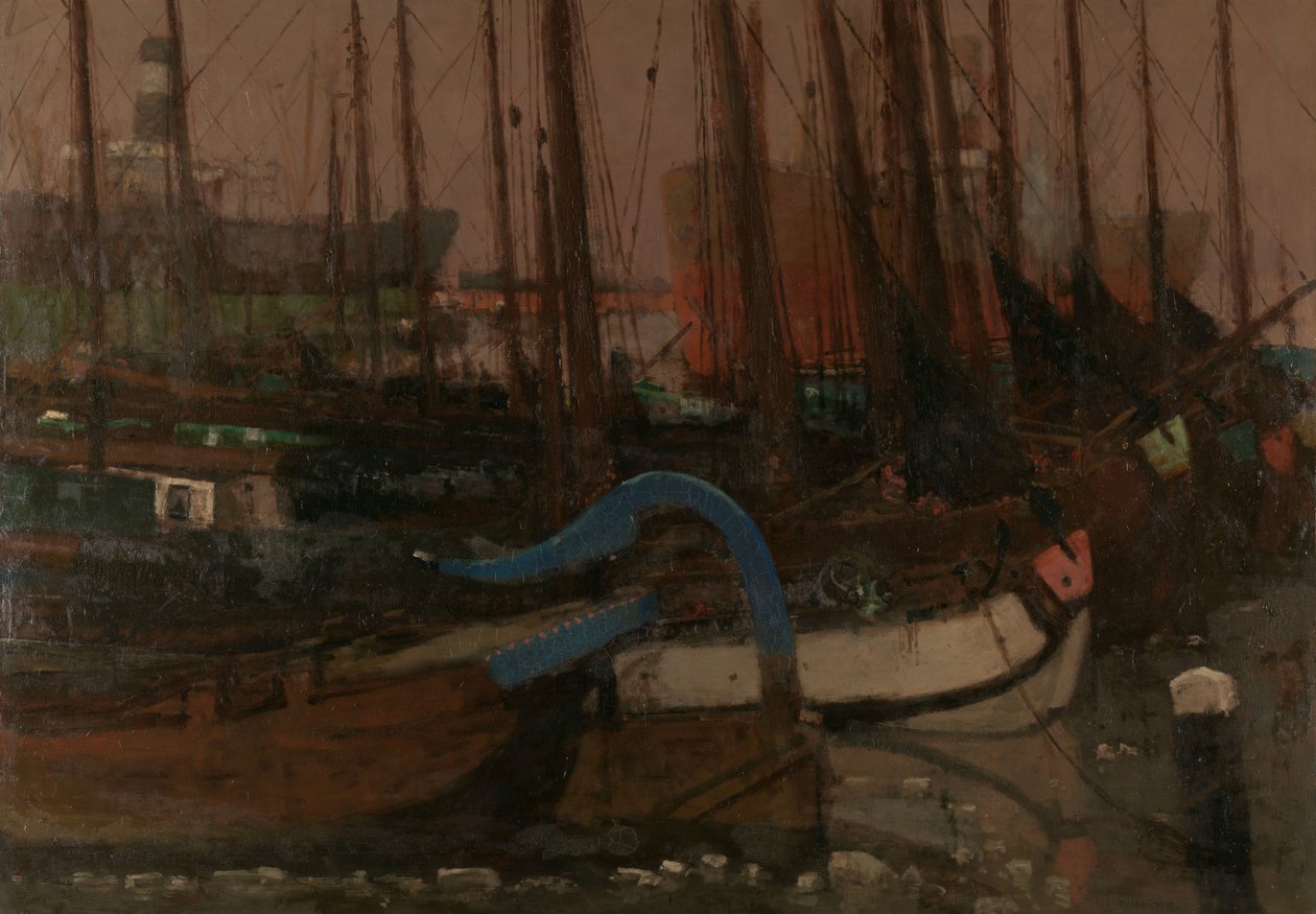Schepen in het ijs door George Hendrik Breitner