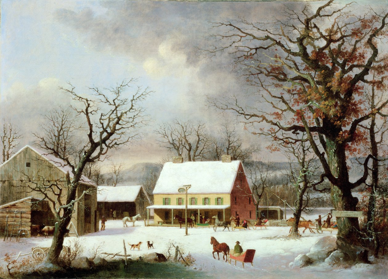 Zeven Mijlen naar Farmington, c.1853 door George Henry Durrie