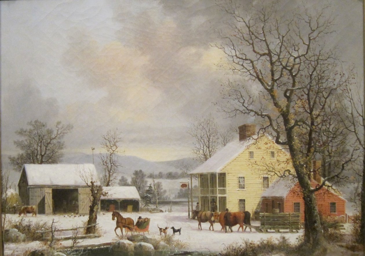 Winter op het platteland (1857) door George Henry Durrie