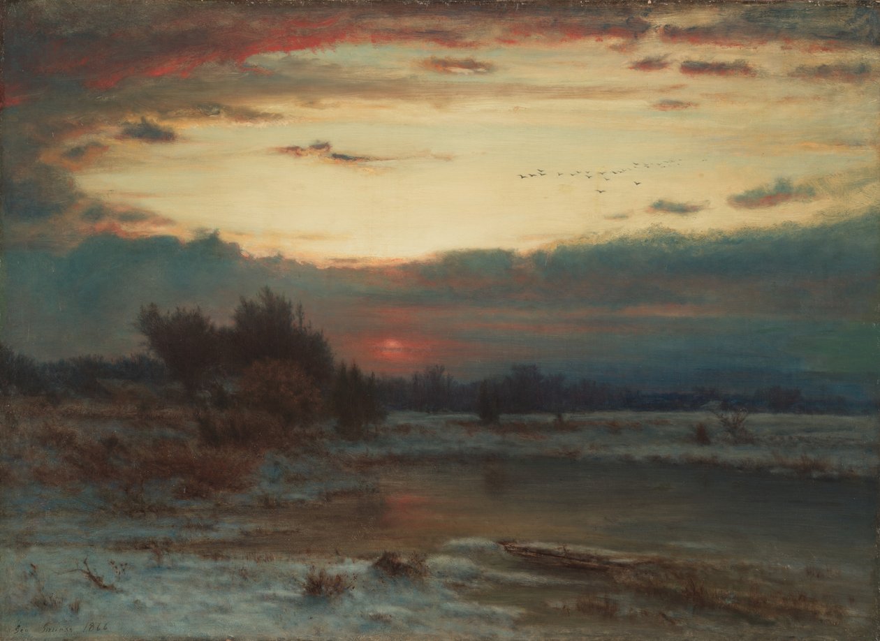 Een winterlucht door George Inness
