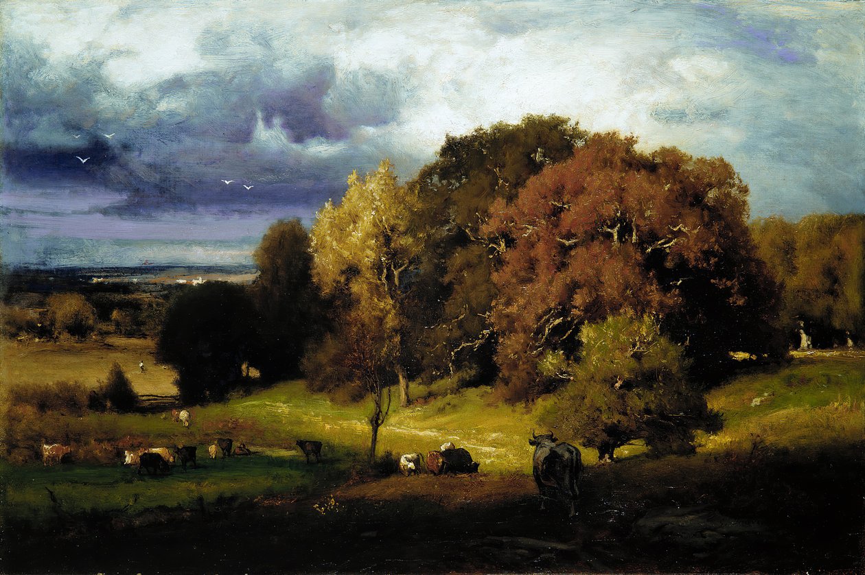 Herfst Eiken, ca. 1878 door George Inness