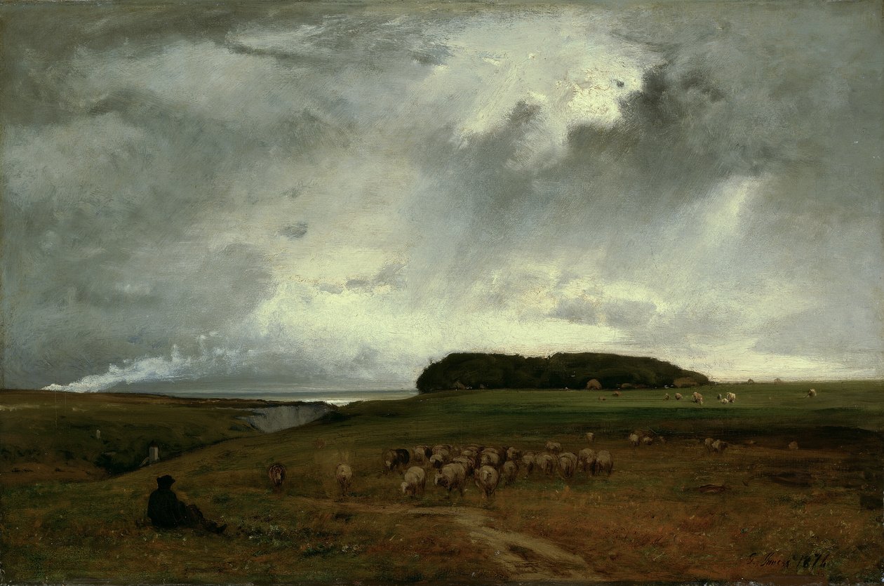 De storm, 1876 door George Inness