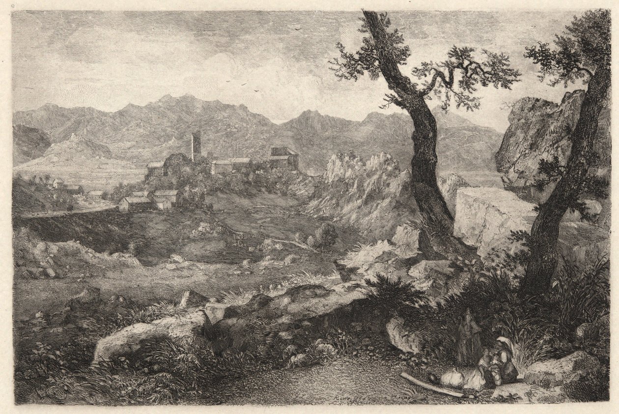 Uitzicht nabij Rome door George Loring Brown