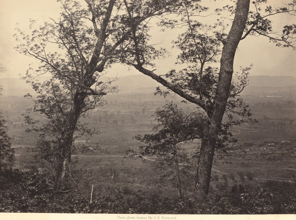 Orchard Knob vanaf Mission Ridge door George N. Barnard