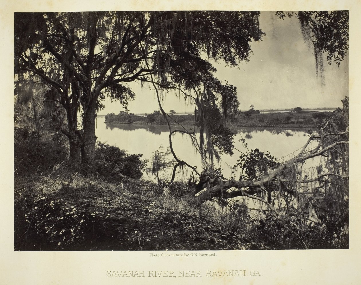 Savannah River, bij Savannah, GA door George N. Barnard